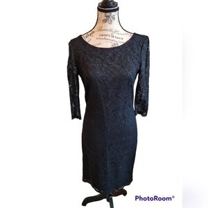 Banana Republic Long Sleeve Black Lace Dress